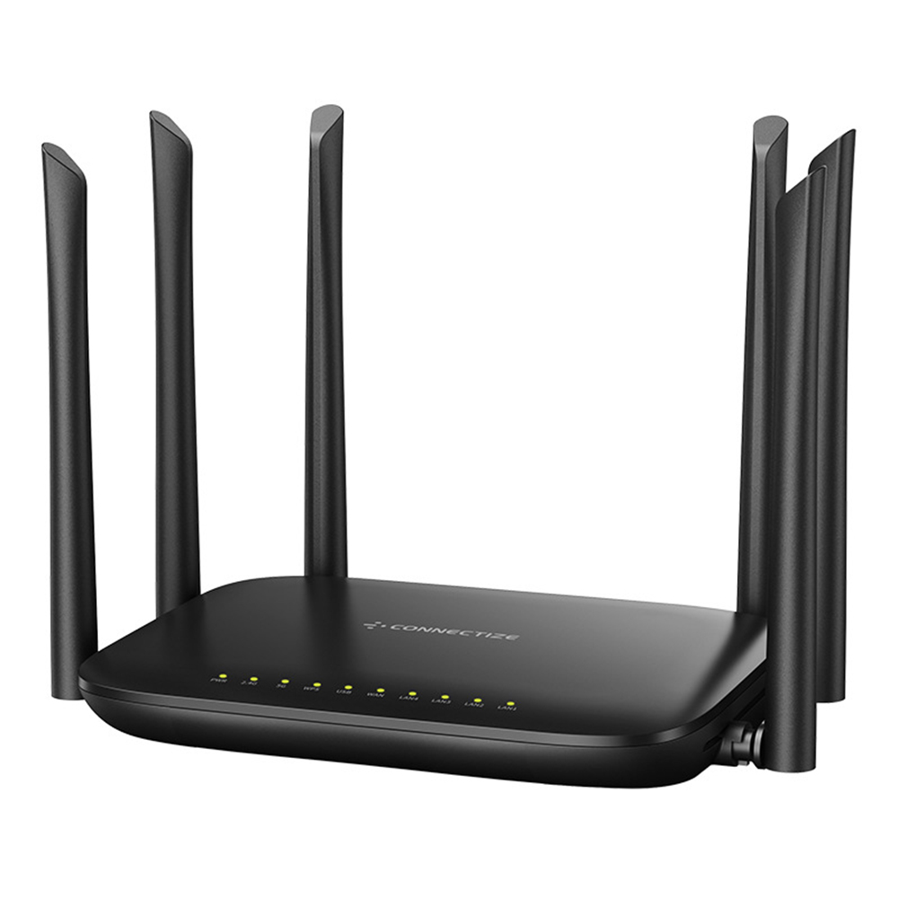 Find CONNECTIZE AC2100 Wireless Router Dual Band 2.4G/5G Gigabit WiFi Router US/EU Plug Support MU-MIMO Beamforming Signal Amplifier with 6 Antennas G6 for Sale on Gipsybee.com with cryptocurrencies