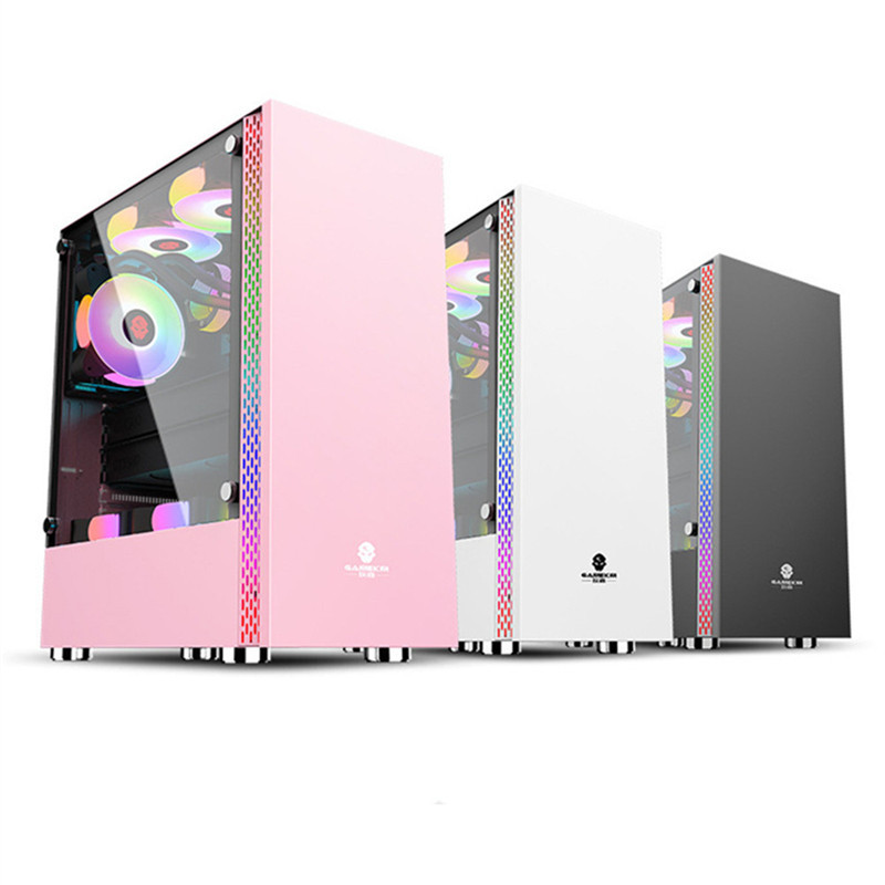 Find GAMEKM Quadratic Element Desktop Computer Case USB3 0 Interface Tempered Glass Gaming PC Case Compatible with ATX ITX MicroATX for Sale on Gipsybee.com with cryptocurrencies