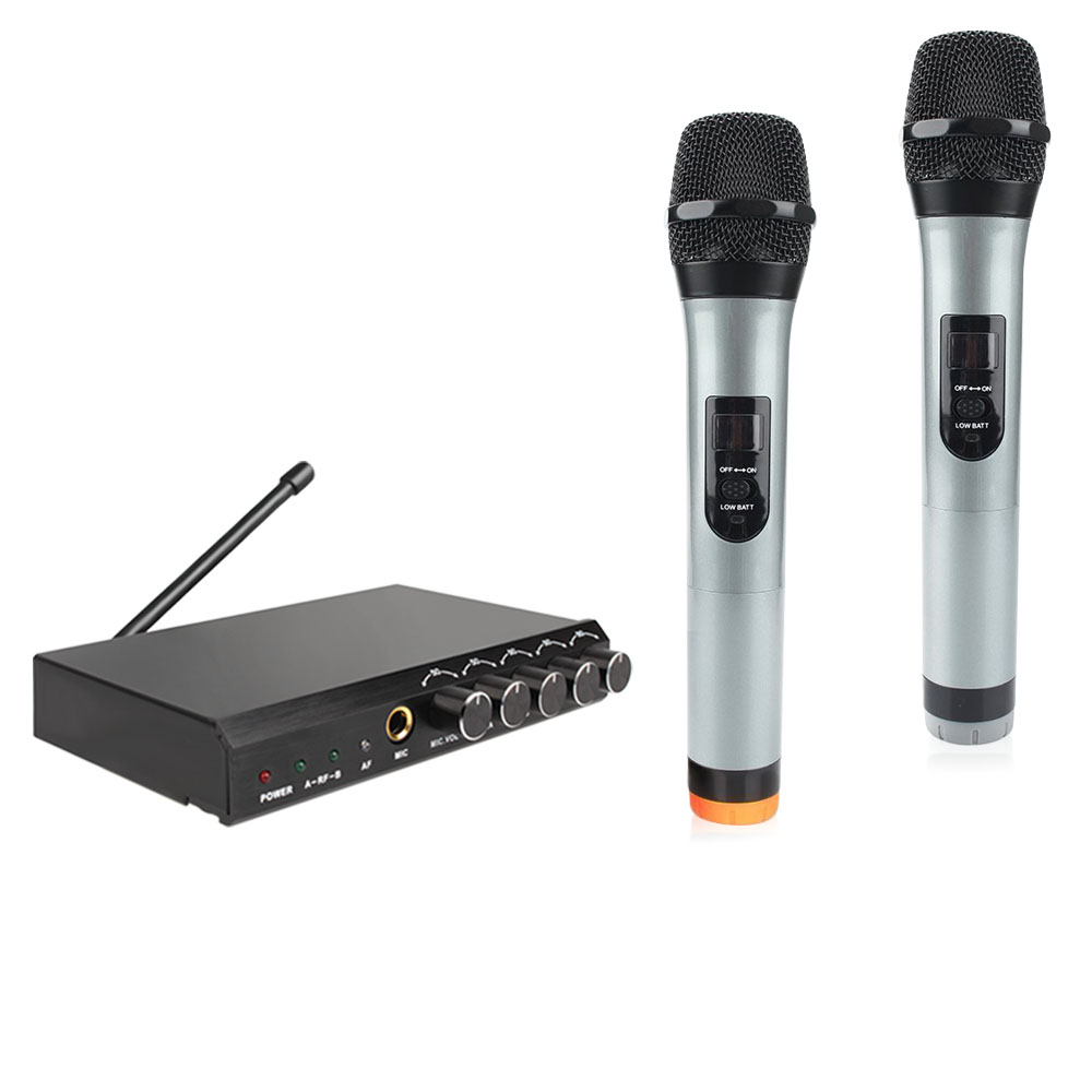 Find bluetooth Wireless Microphone System VHF Dual Channel Handheld Micorphone Mini Portable Singing Mixer Karaoke Machine for Sale on Gipsybee.com with cryptocurrencies