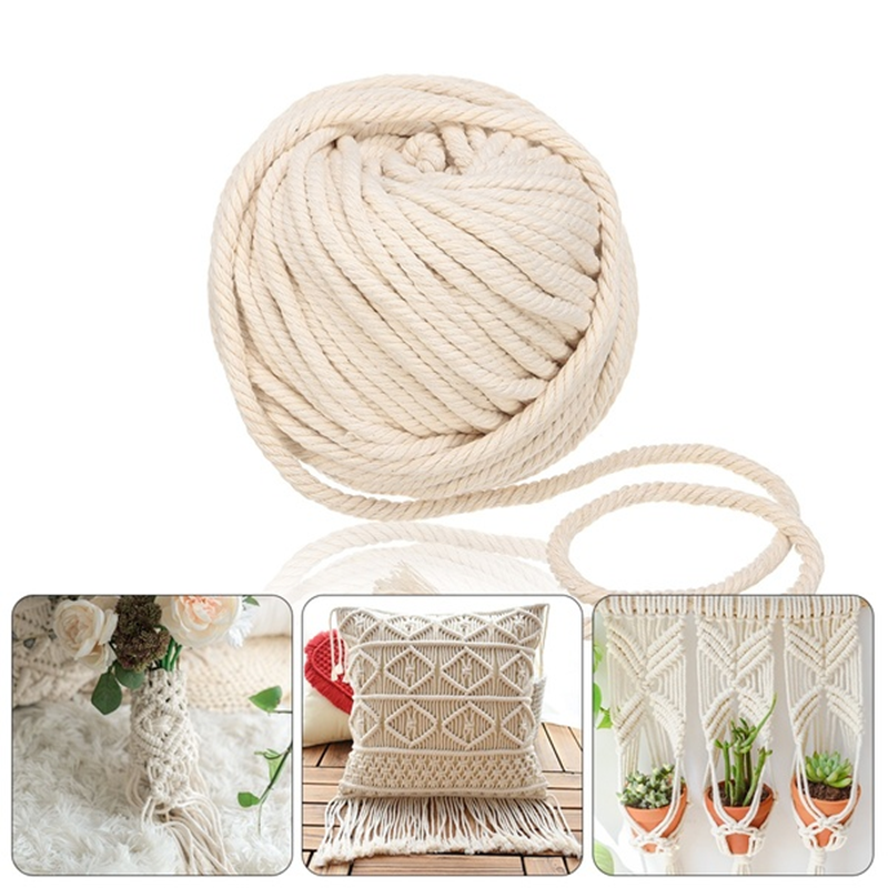 Find 6mm Natural Cotton Cord Twine Braided Rope Cord Sash String Craft Macrame for Sale on Gipsybee.com with cryptocurrencies