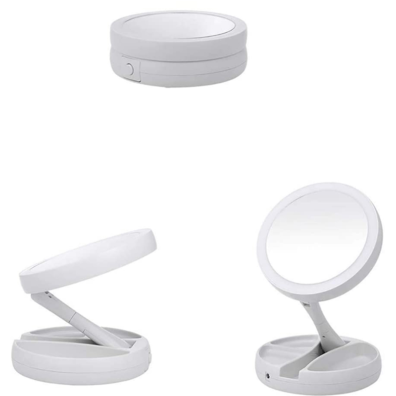 Find 10X Magnifying Lighted Double Sided Makeup Mirror LED Bathroom Travel Foldable for Sale on Gipsybee.com with cryptocurrencies