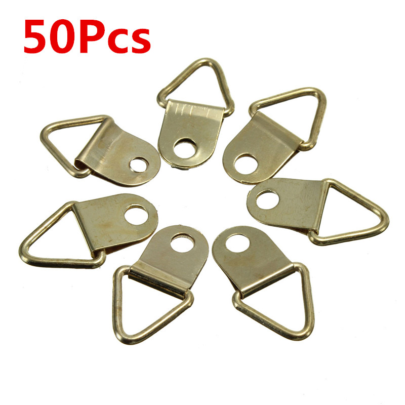 Find 50Pcs Copper Triangle Photo Picture Frame Wall Mount Hook Hanger Ring for Sale on Gipsybee.com with cryptocurrencies