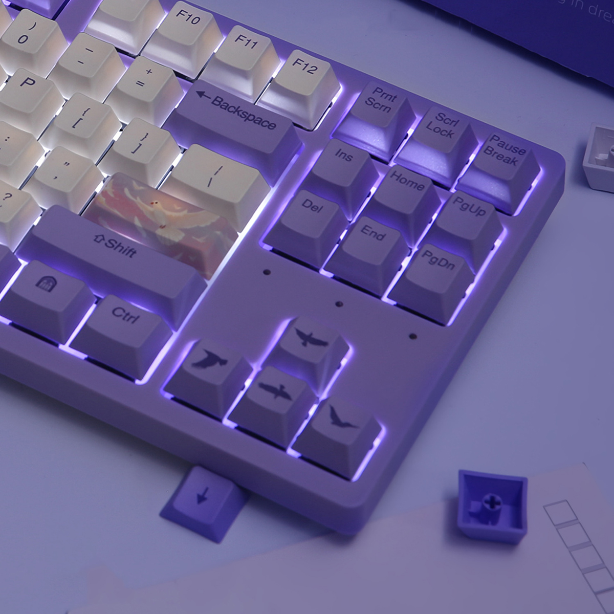 Find DAREU A87 Mechanical Keyboard Dream Theme Wired White Backlight 87 Keys Cherry MX Switch Purple PBT Keycaps Gaming Keyboard for Sale on Gipsybee.com with cryptocurrencies