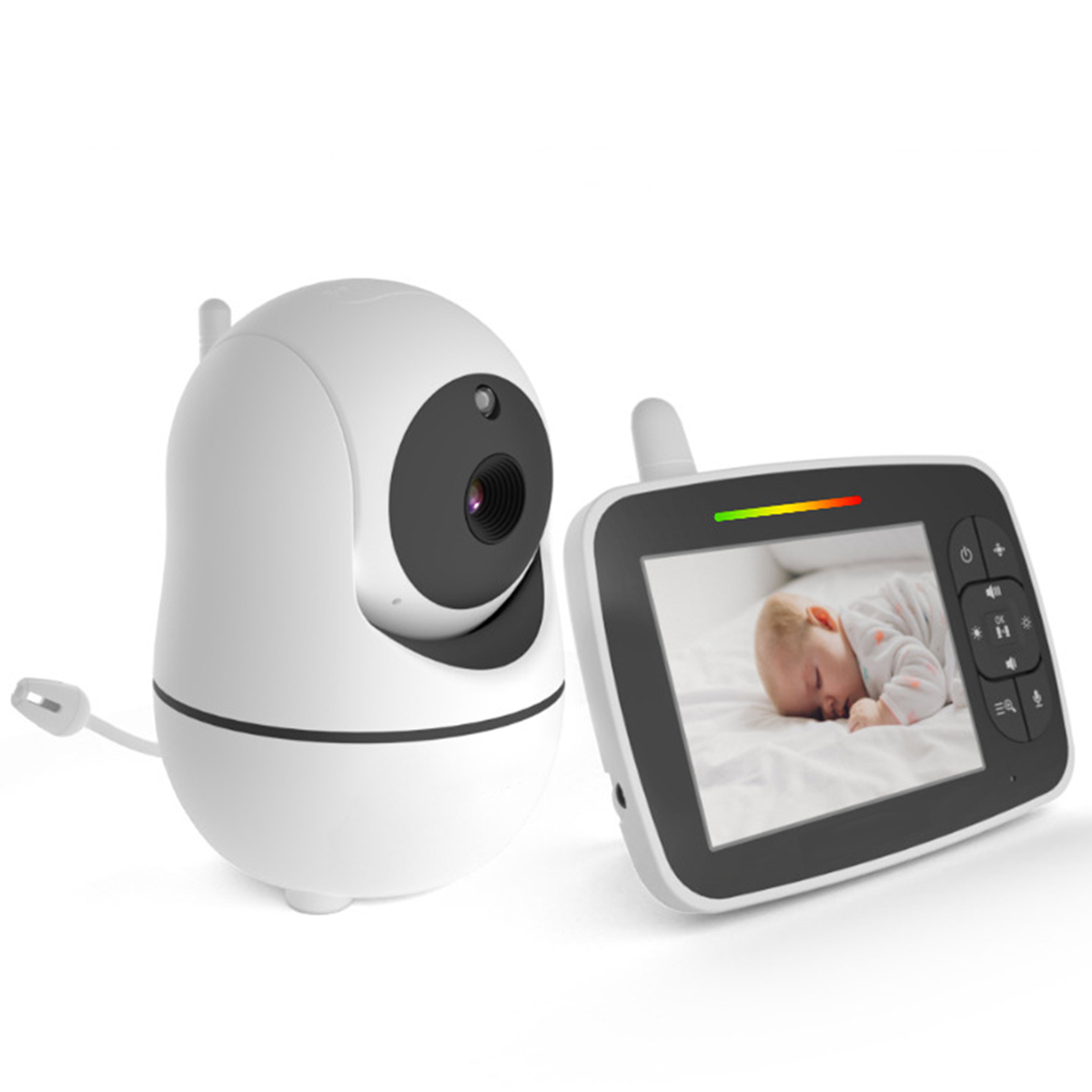 Baby monitor with camera 2.4Ghz 3.5-inch LCD digital screen and night vision camera,Dual-intercom function sound activate 2