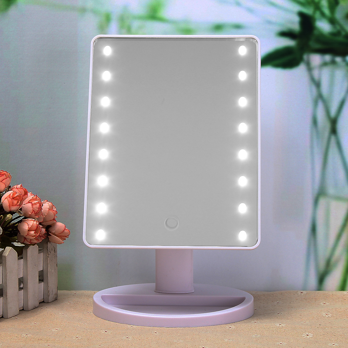 Find Makeup Light Mirror Charminer 16 LEDs Touch Light Illuminated Cosmetic Desktop Vanity Mirror with Stand Handy Touching On/Off for Sale on Gipsybee.com with cryptocurrencies