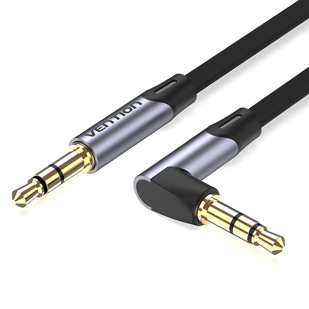 Find Vention BANH 3.5mm Male to Male Aux Audio Cable 3m Right Angle Flat Cable 1/2/5m 29AWG Gold-plated Connector for Sale on Gipsybee.com with cryptocurrencies