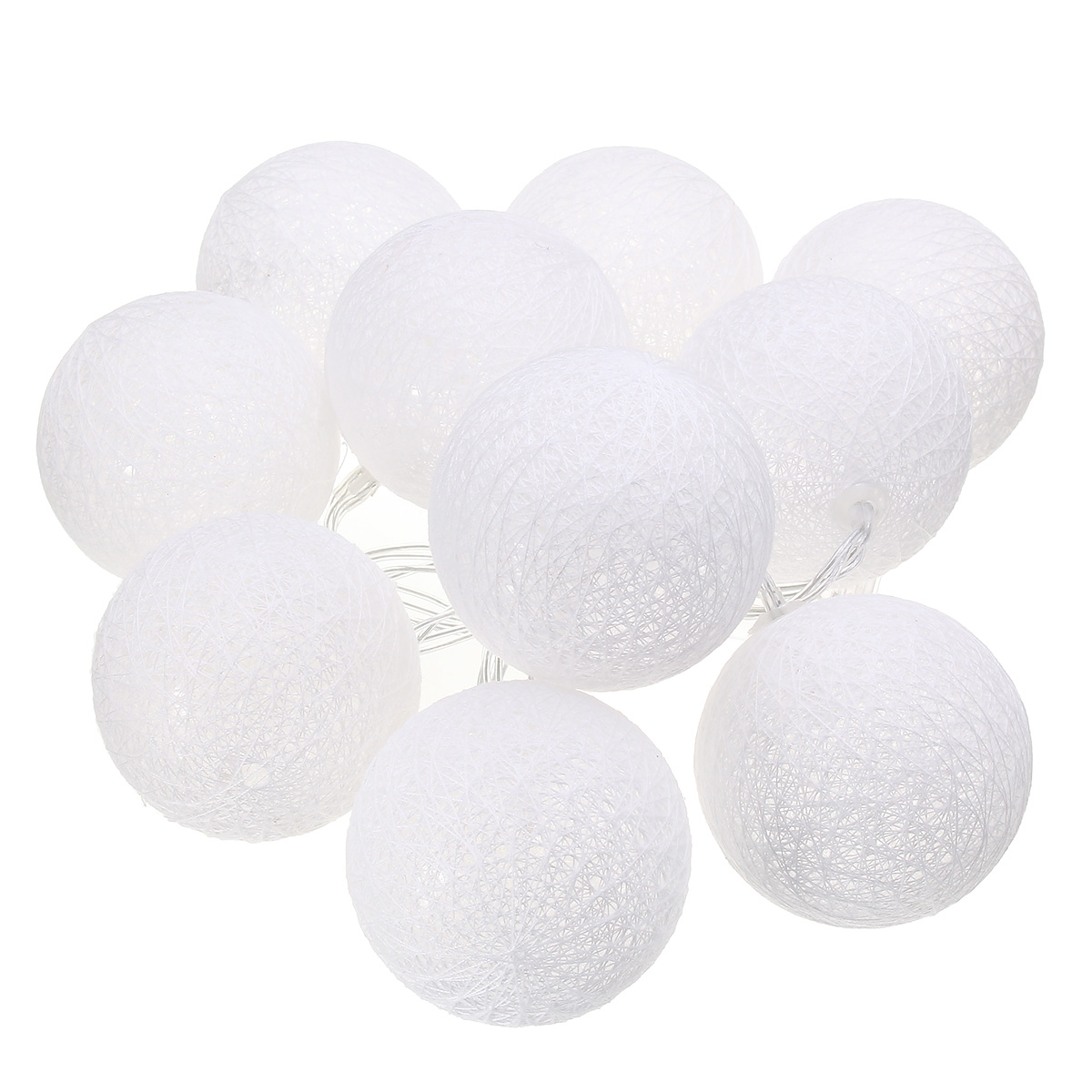 Find Battery Powered 10LED Cotton Ball String HoliDay Light Lamp for Wedding Valentines Day for Sale on Gipsybee.com with cryptocurrencies