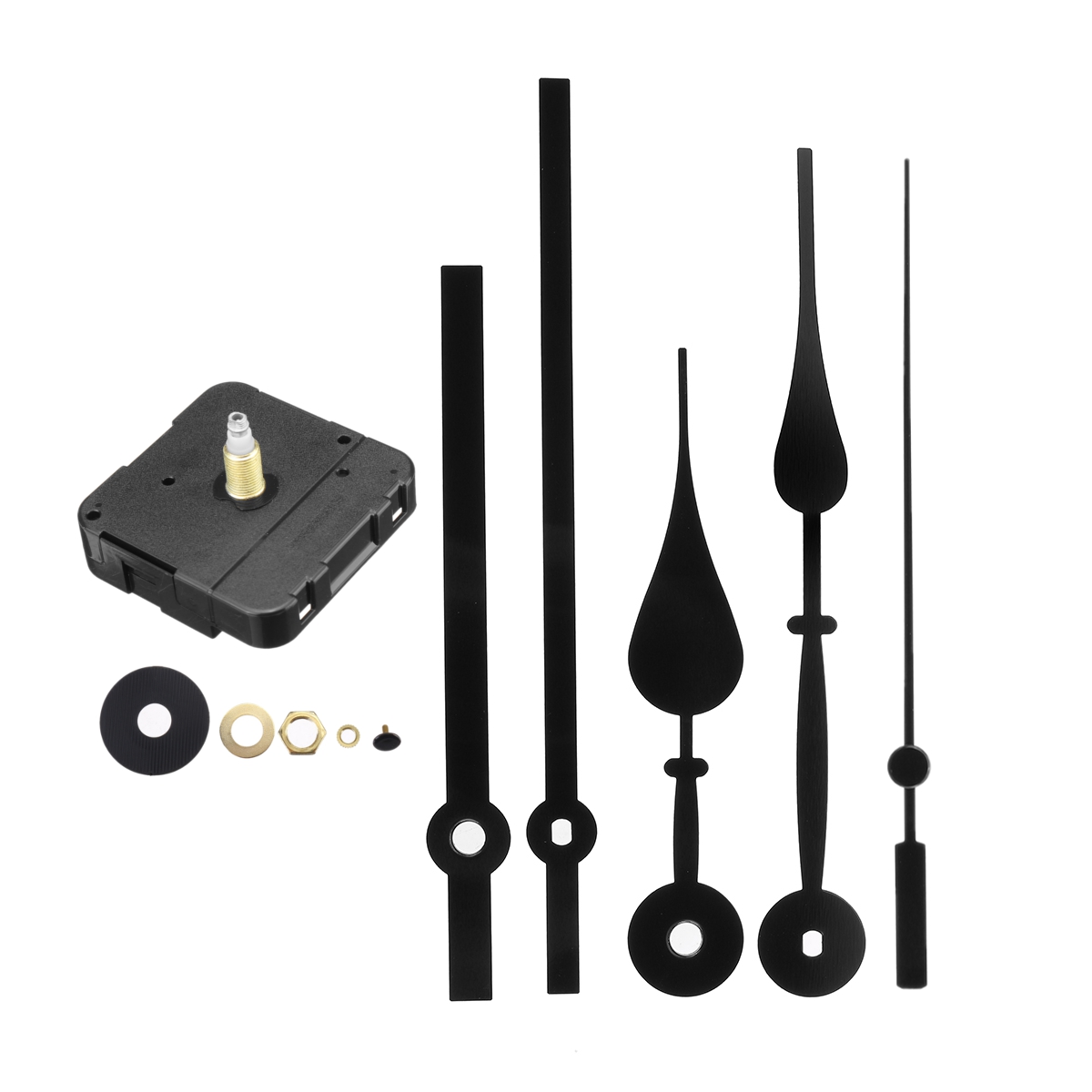 Find Black Hand DIY High Torque Quartz Clock Movement Kit 20mm Medium Spindle Set for Sale on Gipsybee.com with cryptocurrencies