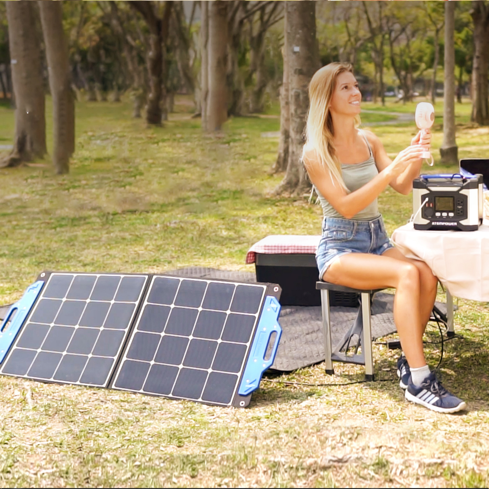 Find US Direct ATEM POWER AP SPSP UFA 100W Portable Solar Panel Monocrystalline Solar Cells Foldable Suitcase Solar Charger Compatible With Generators Power Station For RV Outdoor Camping for Sale on Gipsybee.com with cryptocurrencies