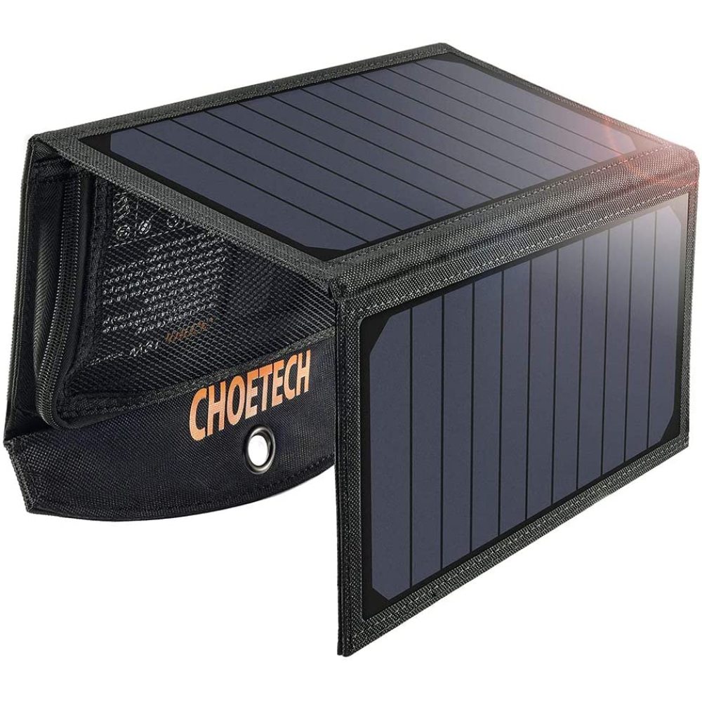 Find US Direct CHOETECH 19W Solar Panel Dual USB Port Waterproof Lightweight Phone Charger Outdoor Camping Travel for Sale on Gipsybee.com with cryptocurrencies