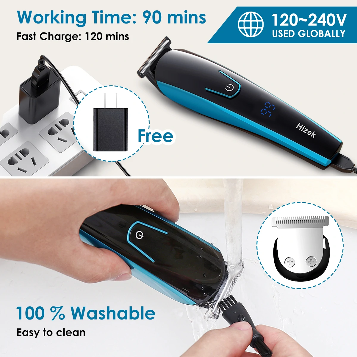Find Hizek Electric Shaver Beard Trimmer 6 Head Kit Multifunction Chargeable for Men for Sale on Gipsybee.com