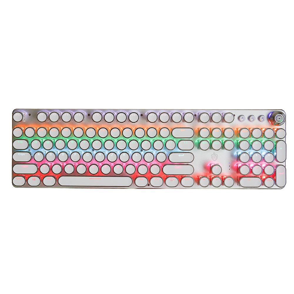 Find K820 Steampunk Retro Mechanical Keyboard 104 Round Keys Plated Blue Switch RGB Backlit USB Wired Gaming Keyboard for Desktop Laptop Gamer for Sale on Gipsybee.com with cryptocurrencies