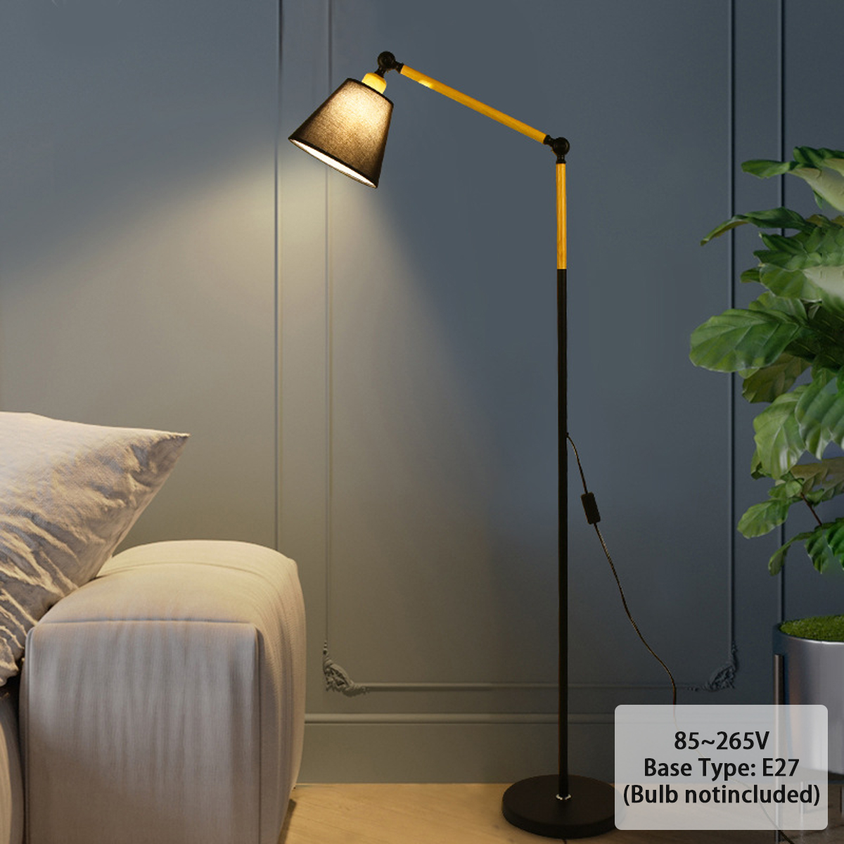 Find 85v~265V Modern Floor Lamp Wooden Iron Hanging Lamp For Shop Restaurant Bar Without Bulb for Sale on Gipsybee.com with cryptocurrencies