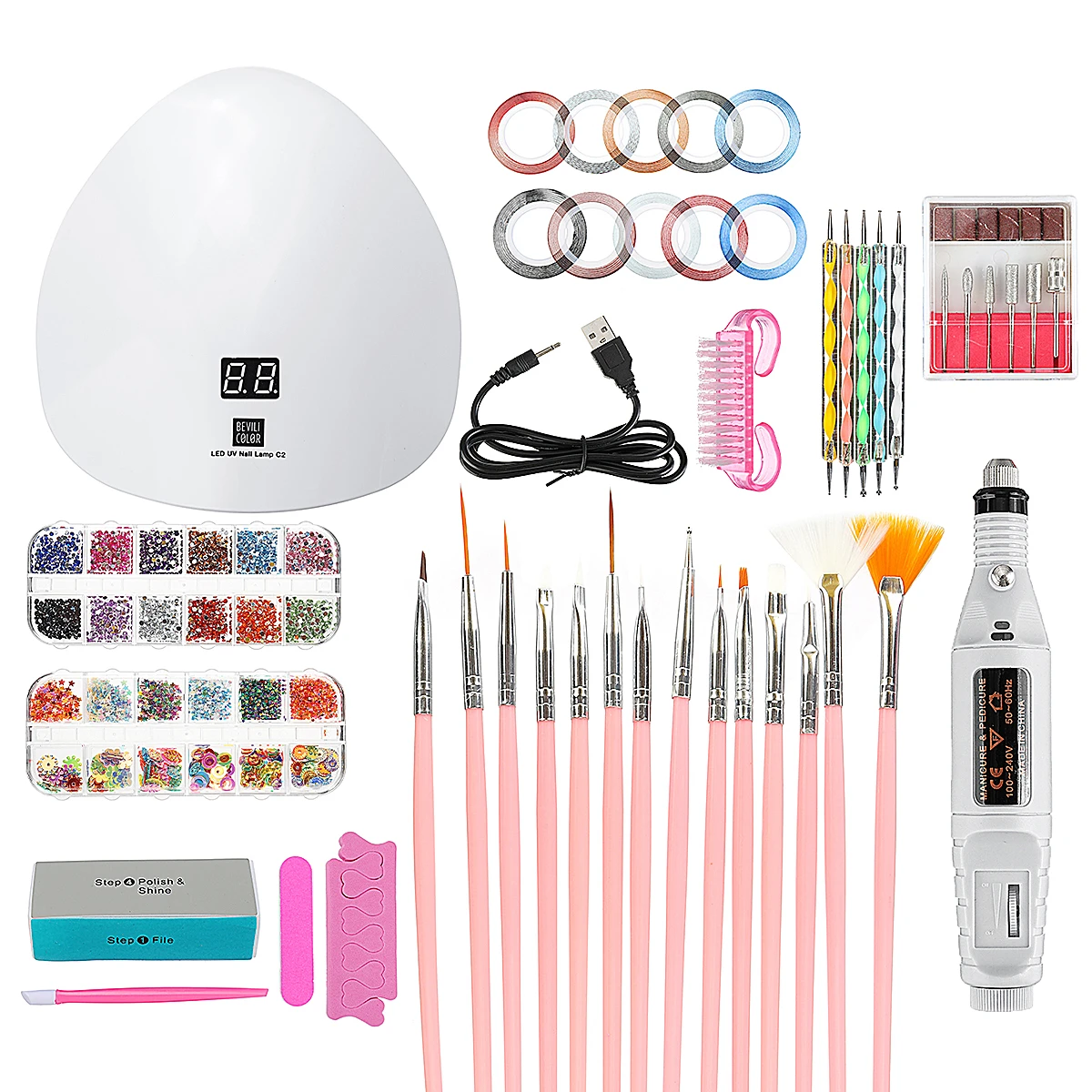 Find 45W Intelligent Induction Nail UV Phototherapy Lamp Nail Polishing Set for Sale on Gipsybee.com