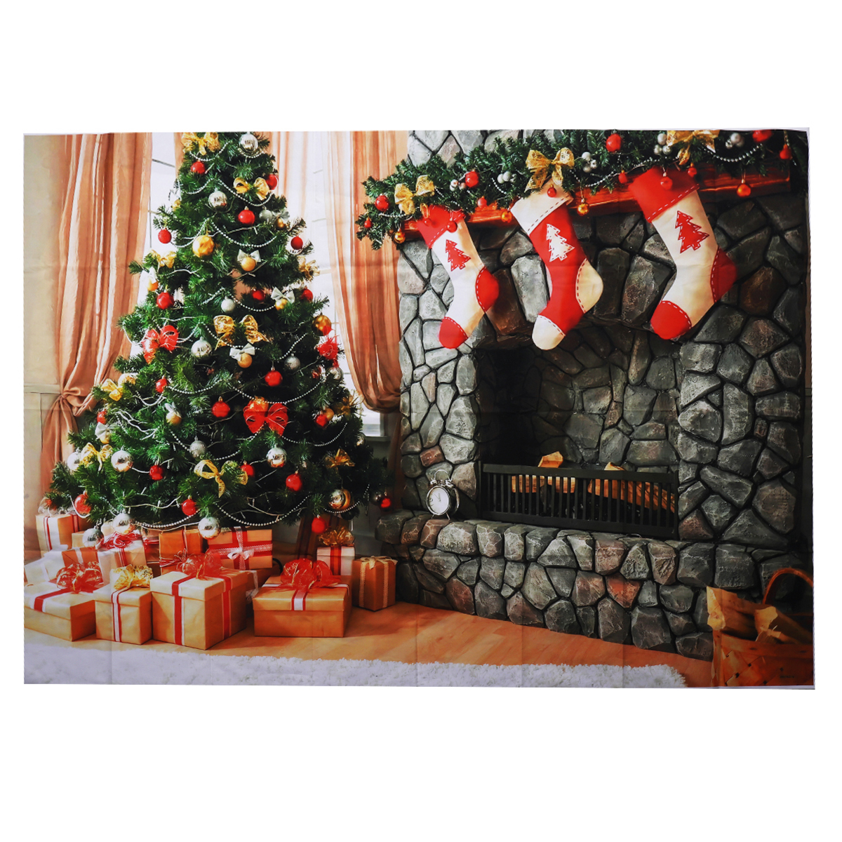 Find Christmas Tree Fireplace Gifts Backdrop Winter Children Photography Background Cloth Studio Props for Sale on Gipsybee.com with cryptocurrencies
