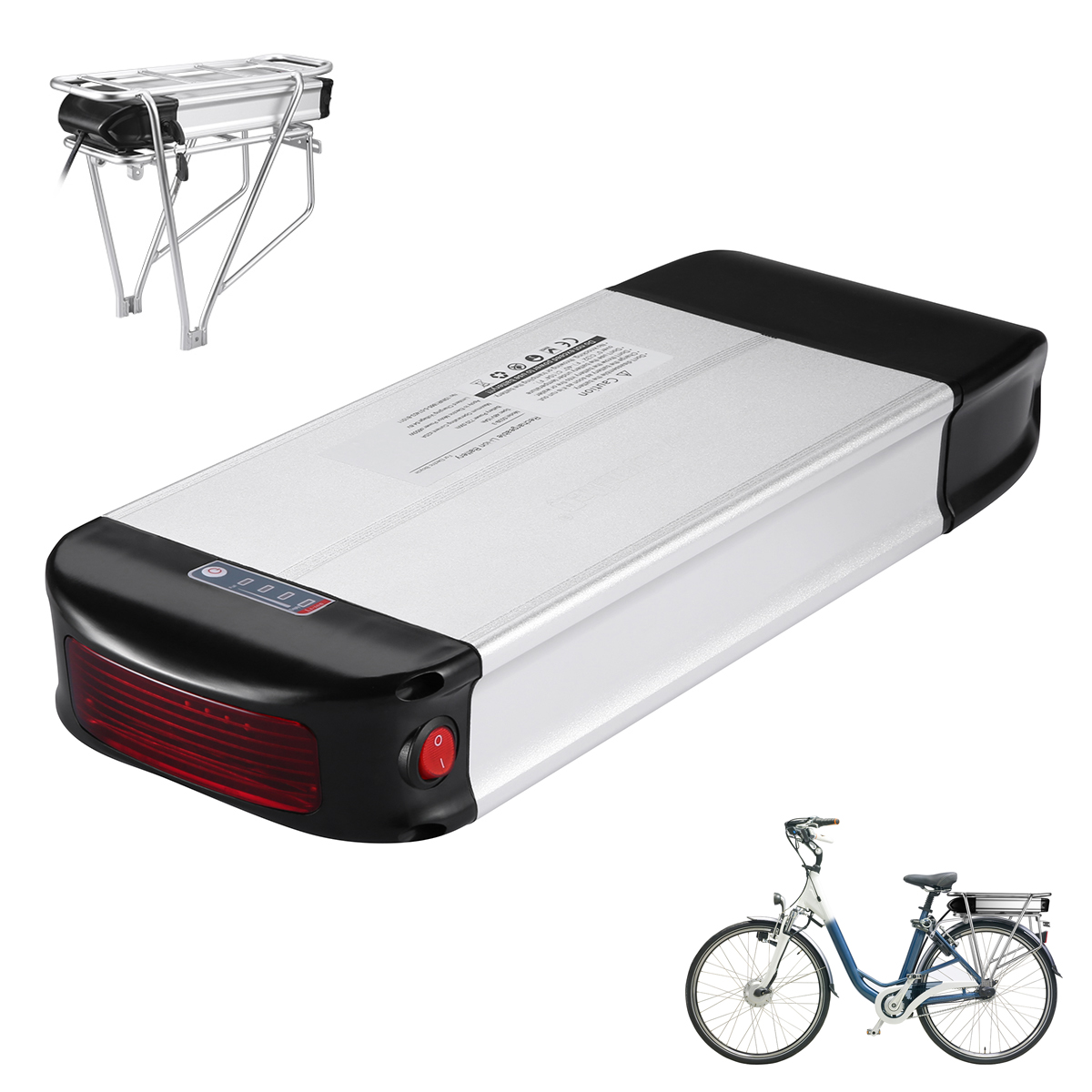 Find EU Direct HANIWINNER HA074 04 36V 20Ah 720W E bike Battery Rechargeable Lithium Li ion Battery with Rear Bike Frame Taillight for Electric Bicycle for Sale on Gipsybee.com with cryptocurrencies