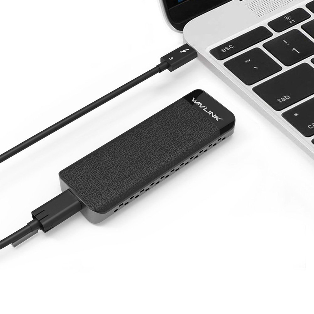 Find Wavlink UTE02 Thunderbolt 3 M Key NVME External SSD Hard Drive Enclosure Aluminum Alloy 2200MB/s Plug and Play for Sale on Gipsybee.com with cryptocurrencies