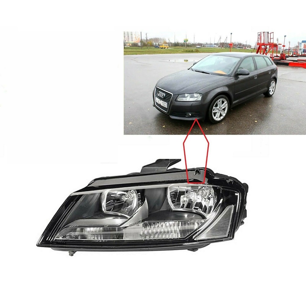 Find 2008-2012 8P Headlight Headlamp Lampshade Front Passenger Side Near Left for Audi A3 for Sale on Gipsybee.com with cryptocurrencies
