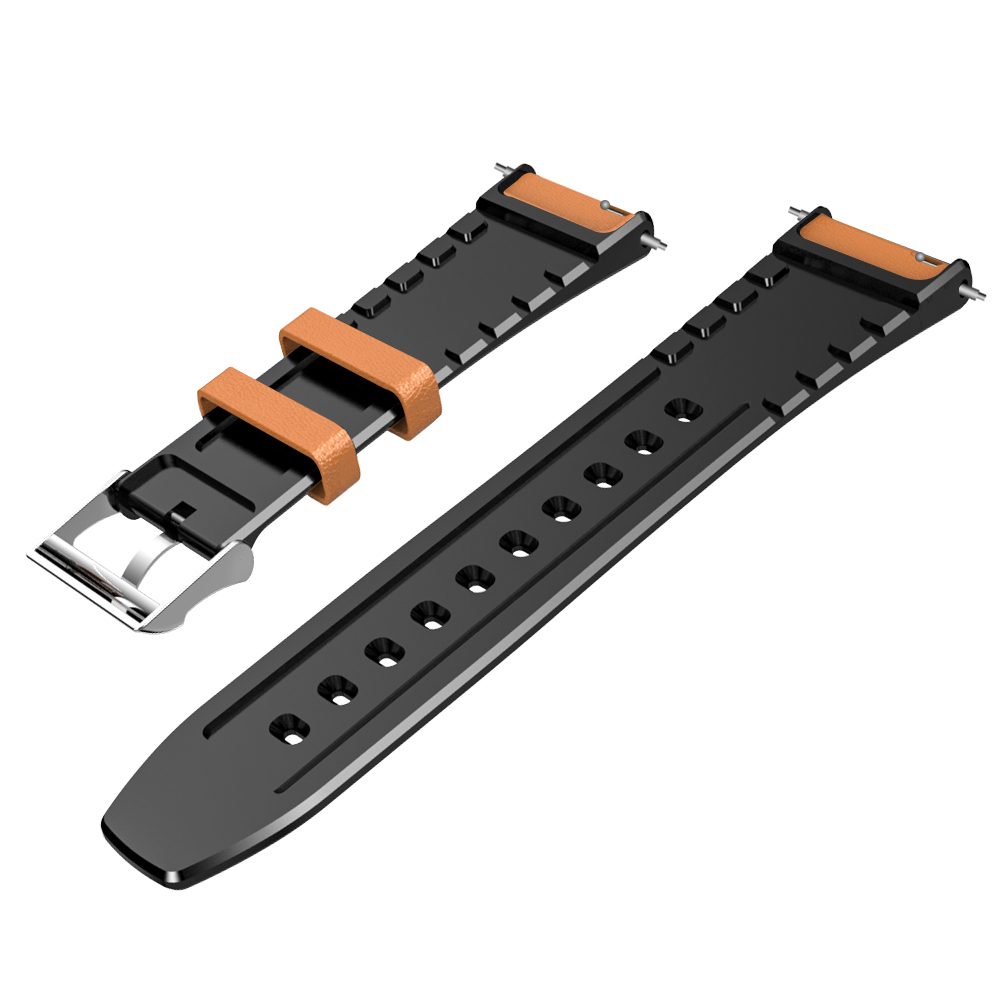 Find Kospet 24MM Head Layer Cowhide Silicone Watch Band Strap for Smart Watch Kospet Prime Optimus Pro Optimus Hope Brave Lite for Sale on Gipsybee.com with cryptocurrencies