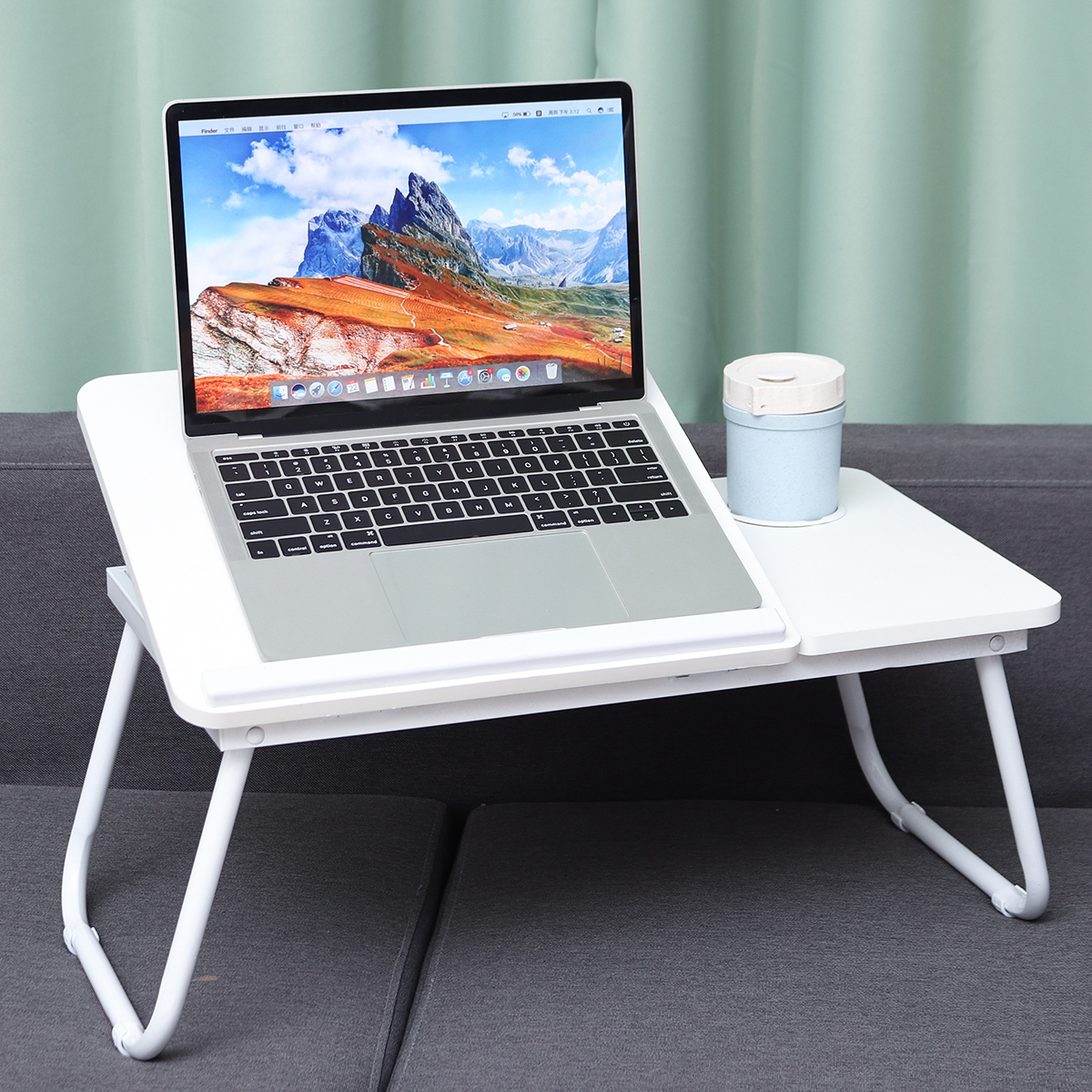 Find Liftable Folding Computer Desk Laptop Stand 4 Heights Adjustable with Cup Holder Lap Bed Table Tray Breakfast Table for Sale on Gipsybee.com with cryptocurrencies