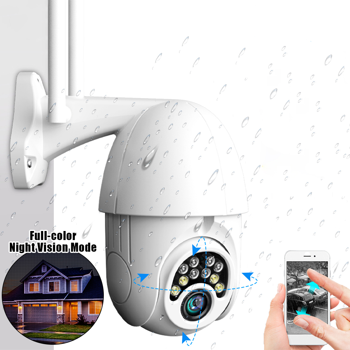 GUUDGO 10LED 5X Zoom HD 2MP IP Security Camera WiFi Wireless 1080P Outdoor PTZ Waterproof Night Vision ONVIF 1