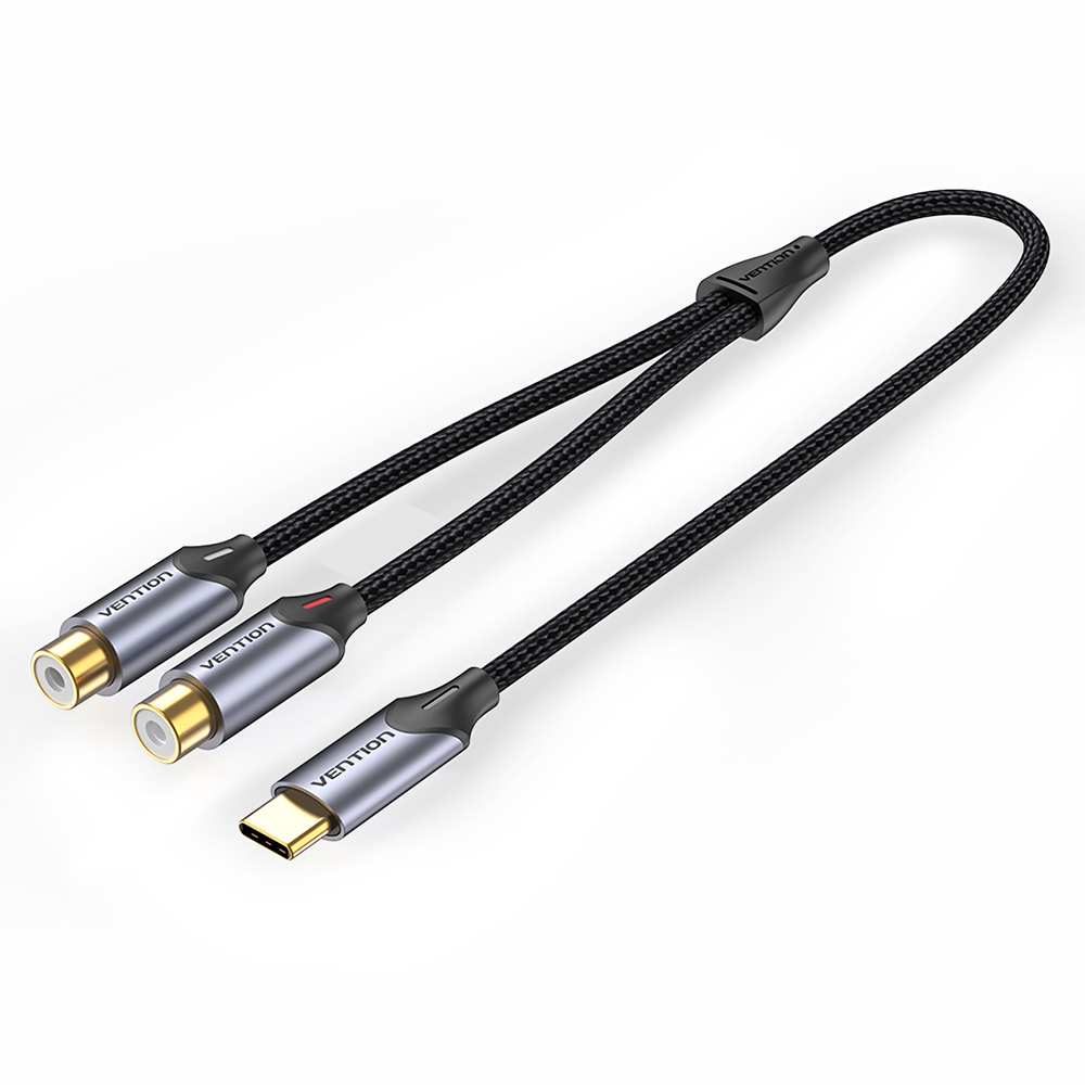 Find Vention BGV USB-C Male to 2-Female RCA Cable 0.5/1/1.5m Gold-plated Hi-Fi Sound Audio Cable Connector for Sale on Gipsybee.com with cryptocurrencies