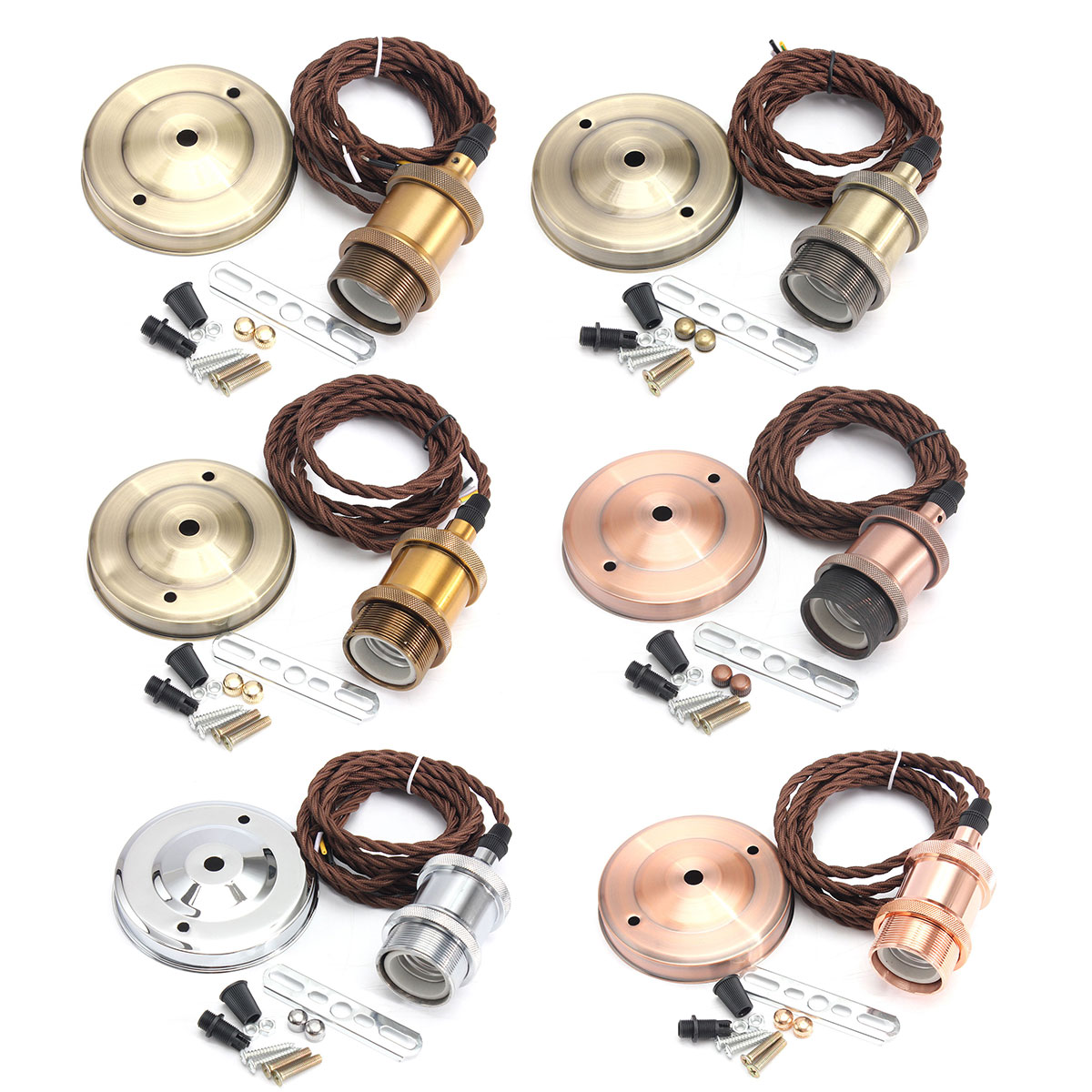 Find KINGSO 110V-220V 600W Vintage Lamp Holder Ceiling Canopy and Copper Socket with 2M Wire for Sale on Gipsybee.com with cryptocurrencies