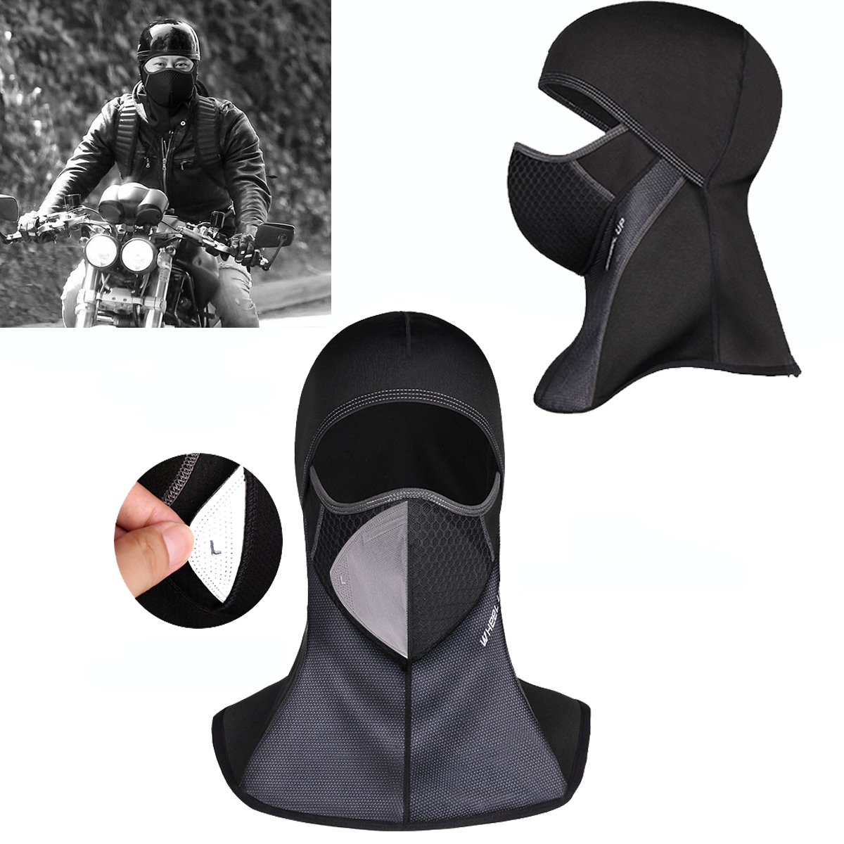 24SHOPZ Wheel up Winter Warm Ski Motorcycly Cycling Face Mask Helmet Cap Windproof Fleece Balaclava Hat