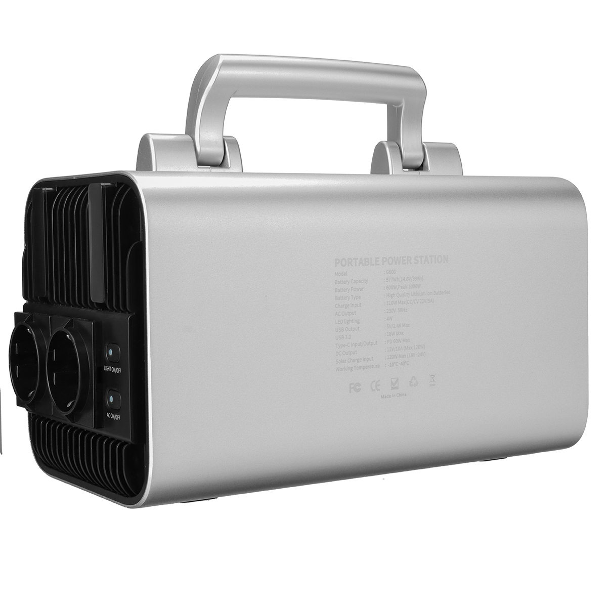 Find 600W 156000mAh 577Wh Portable Power Station 220V 50Hz Power Emergency Energy Supply For Camping Travel for Sale on Gipsybee.com with cryptocurrencies