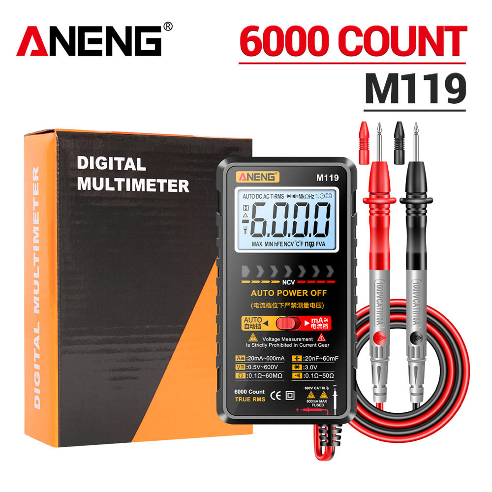 ANENG M119 Multimetro Digitale Portatile 6000 Conteggi Tester 6