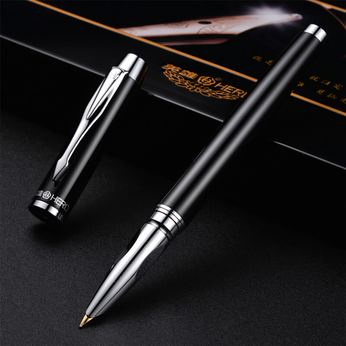 Hero 7006 Fountain Pen Set 0.5mm 0.8mm Nib Calligraphy Writing Signing Pens Ballpoint Pen Gifts Box for Students Friends Families Colleagues—5