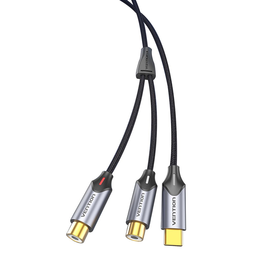 Find Vention BGV USB-C Male to 2-Female RCA Cable 0.5/1/1.5m Gold-plated Hi-Fi Sound Audio Cable Connector for Sale on Gipsybee.com with cryptocurrencies