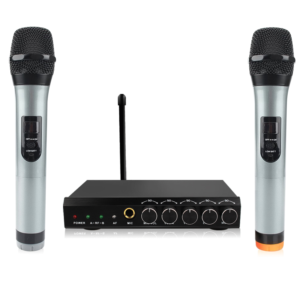 Find bluetooth Wireless Microphone System VHF Dual Channel Handheld Micorphone Mini Portable Singing Mixer Karaoke Machine for Sale on Gipsybee.com with cryptocurrencies