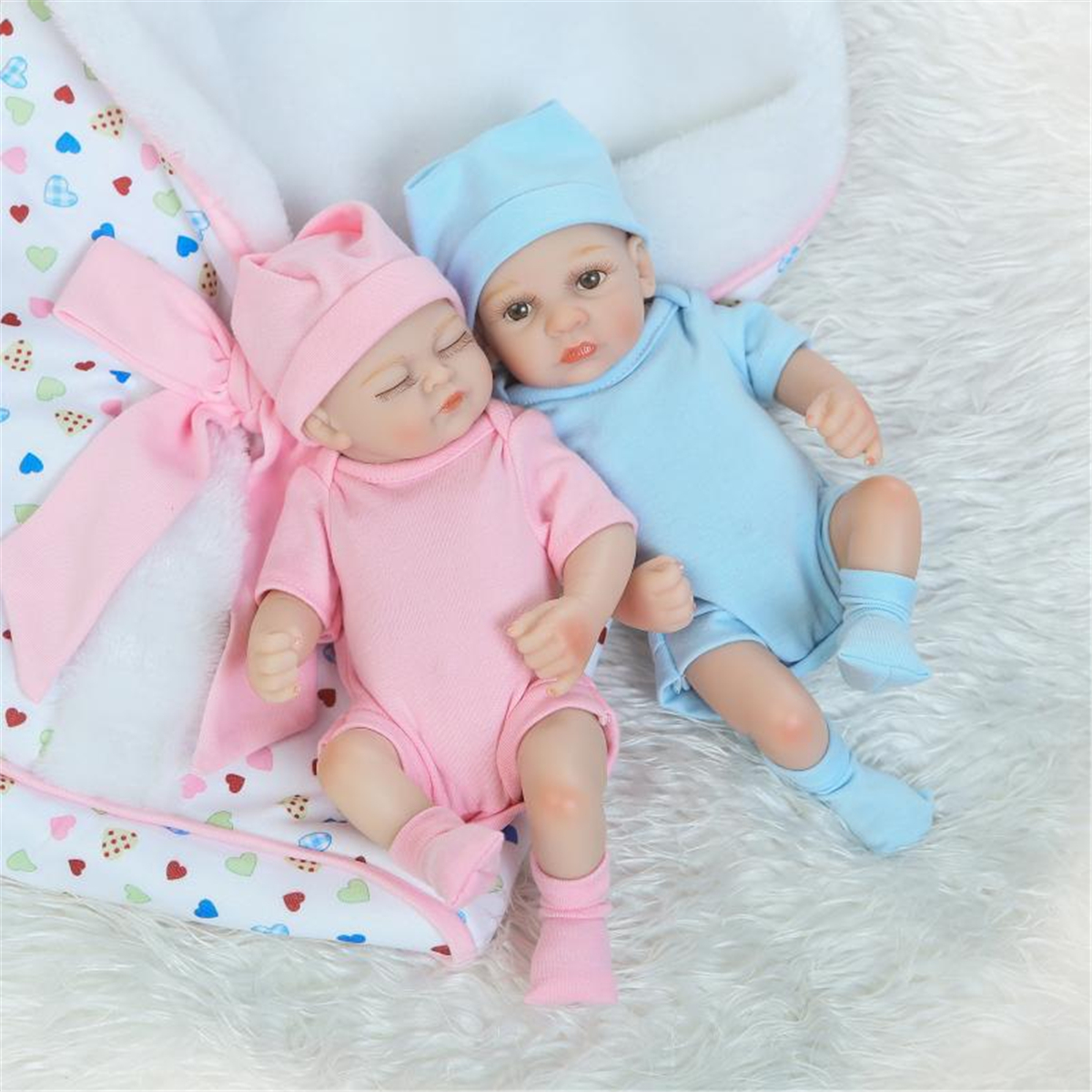 24SHOPZ NPK 10 Inch 26cm Newborns Reborn Baby Soft Silicone Doll Handmade Lifelike Baby Girl Dolls