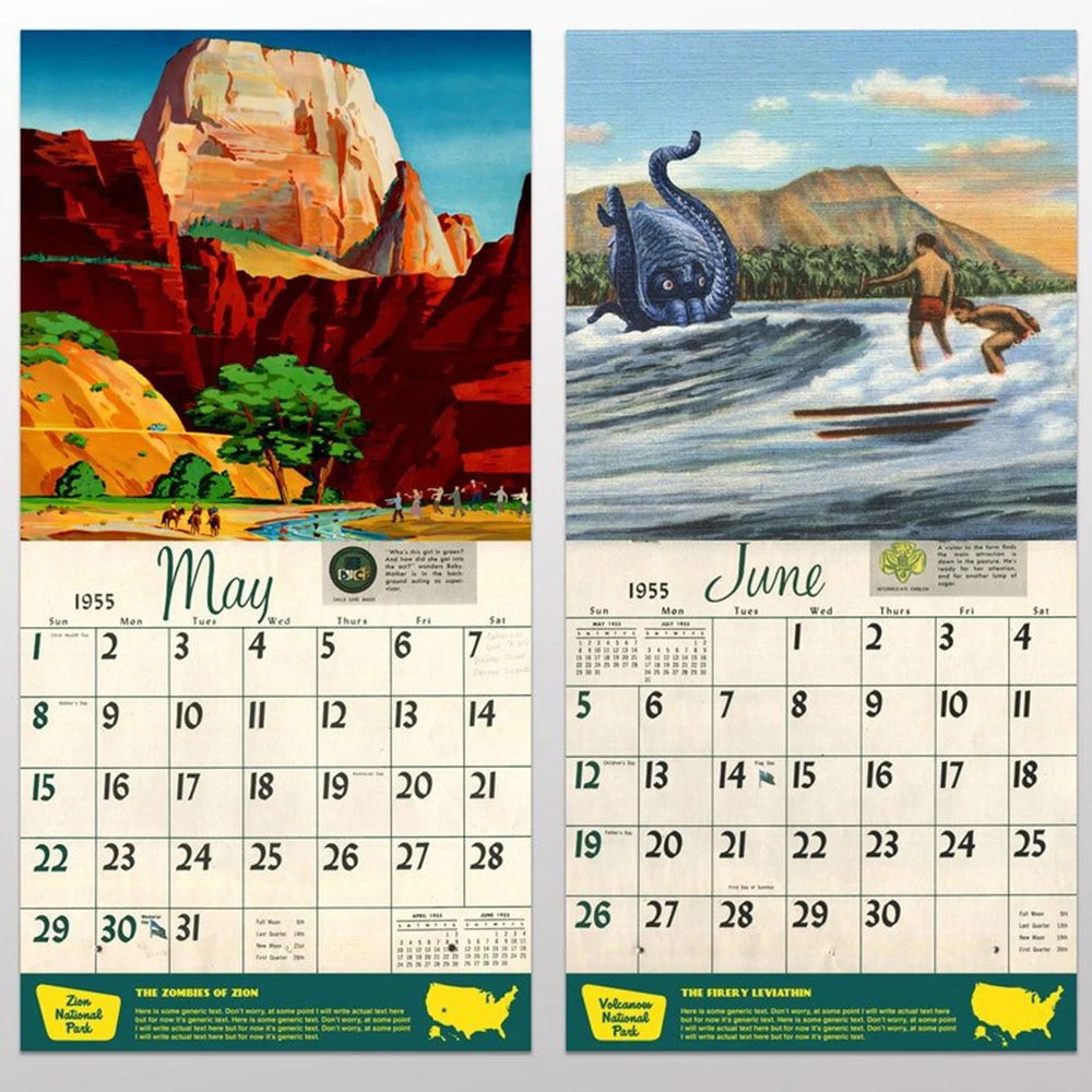 Find 2022 New Wall Calendar National Park Monsters Calendar Desktop Decoration Office Home for Sale on Gipsybee.com