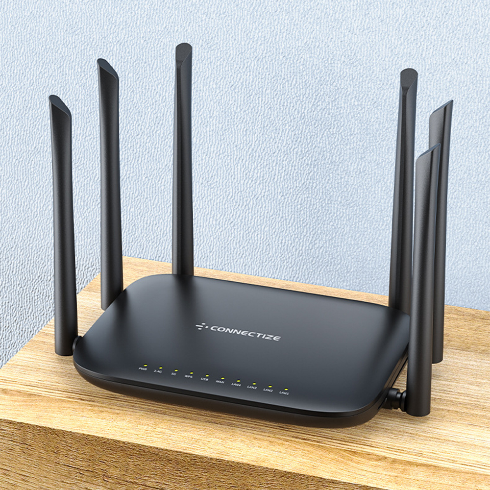 Find CONNECTIZE AC2100 Wireless Router Dual Band 2 4G/5G Gigabit WiFi Router US/EU Plug Support MU MIMO Beamforming Signal Amplifier with 6 Antennas G6 for Sale on Gipsybee.com with cryptocurrencies