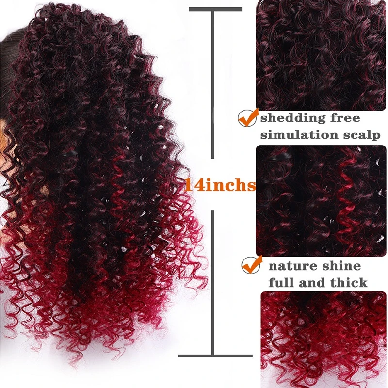 Find 14 Inch Mid Length Curly Ponytail With Clip Soft Fluffy Chemical Fiber Wig Piece for Sale on Gipsybee.com