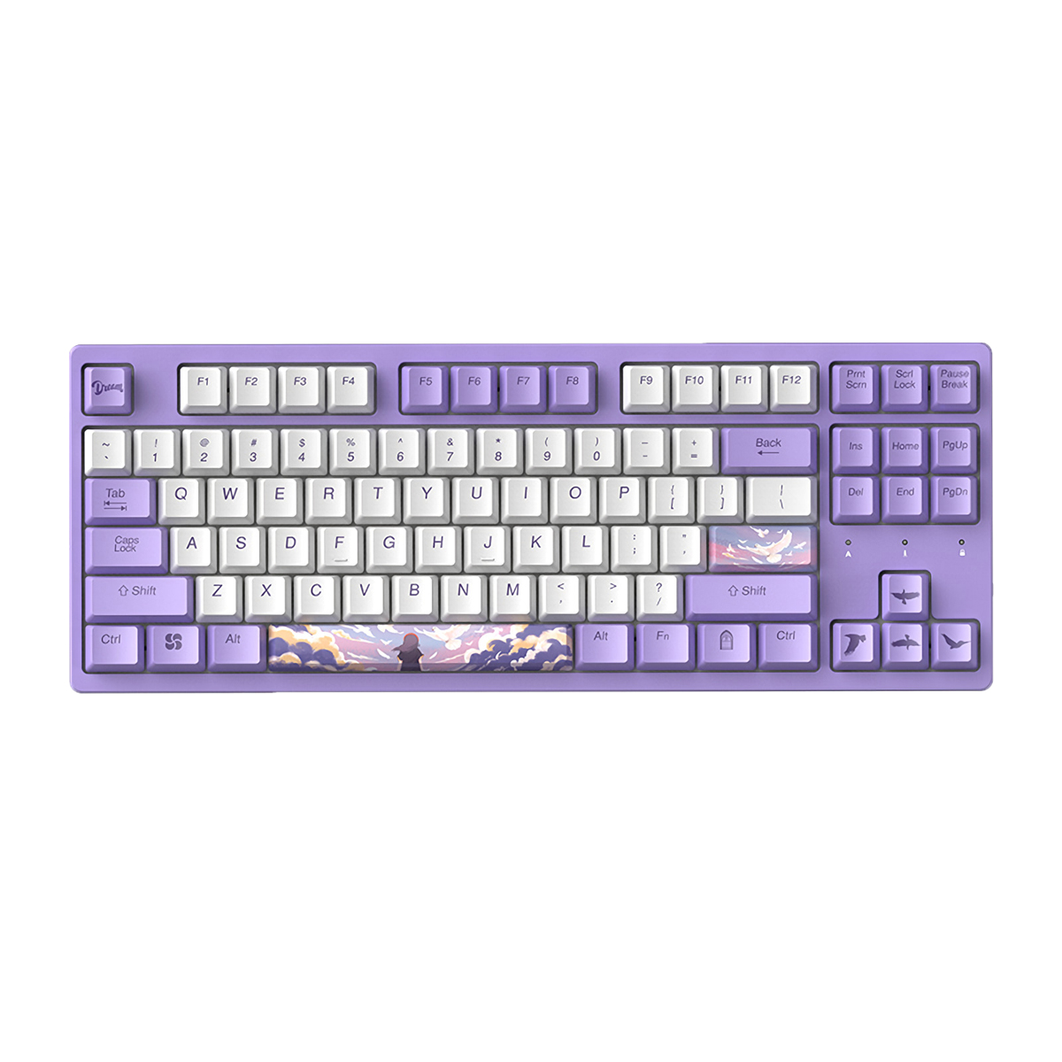 Find DAREU A87 Mechanical Keyboard Dream Theme Wired White Backlight 87 Keys Cherry MX Switch Purple PBT Keycaps Gaming Keyboard for Sale on Gipsybee.com with cryptocurrencies