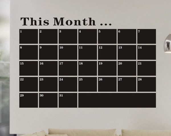 Find Monthly Chalkboard Calendar Blackboard Sticker Vinyl Wall Decal Removable Planner Wall Paper Sticker 53*78cm for Sale on Gipsybee.com with cryptocurrencies