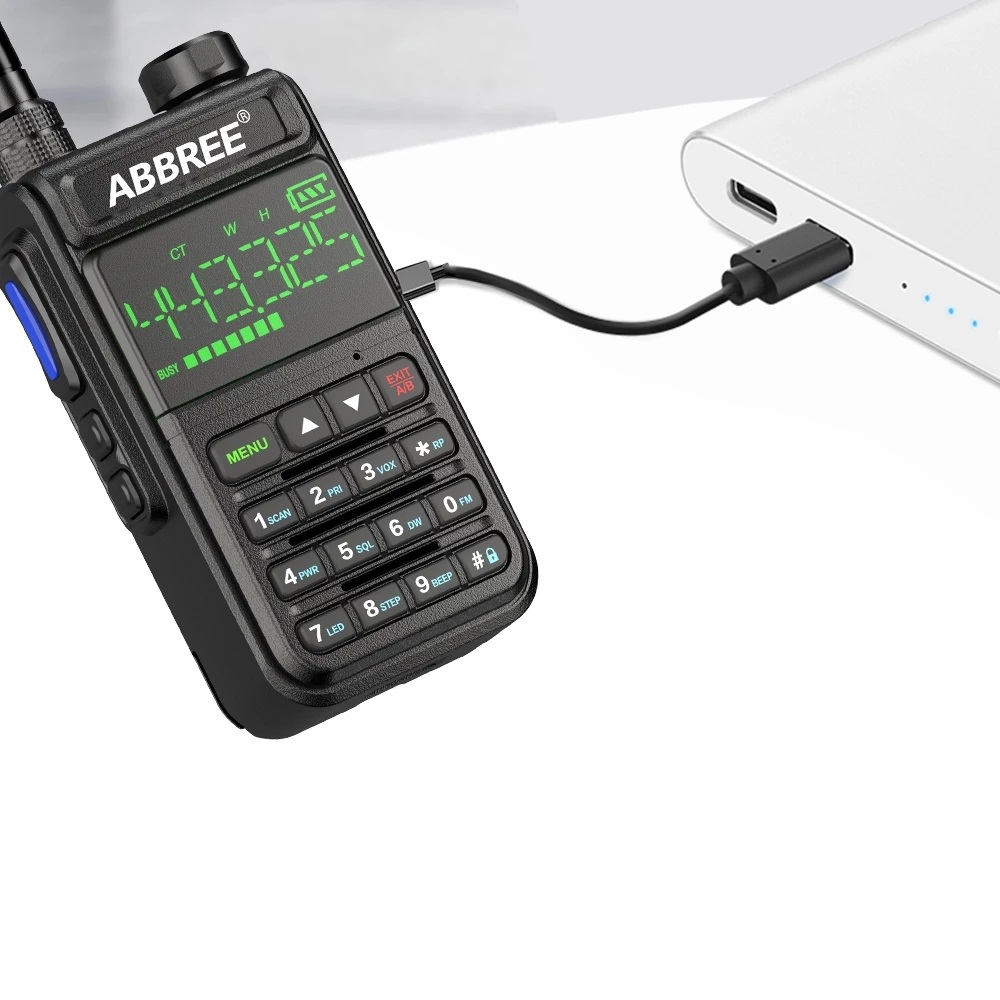 Find ABBREE AR-518 Full Bands Walkie Talkie 128 Channels LCD Color Screen Two Way Radio Air Band DTMF SOS Emergency Function for Sale on Gipsybee.com with cryptocurrencies