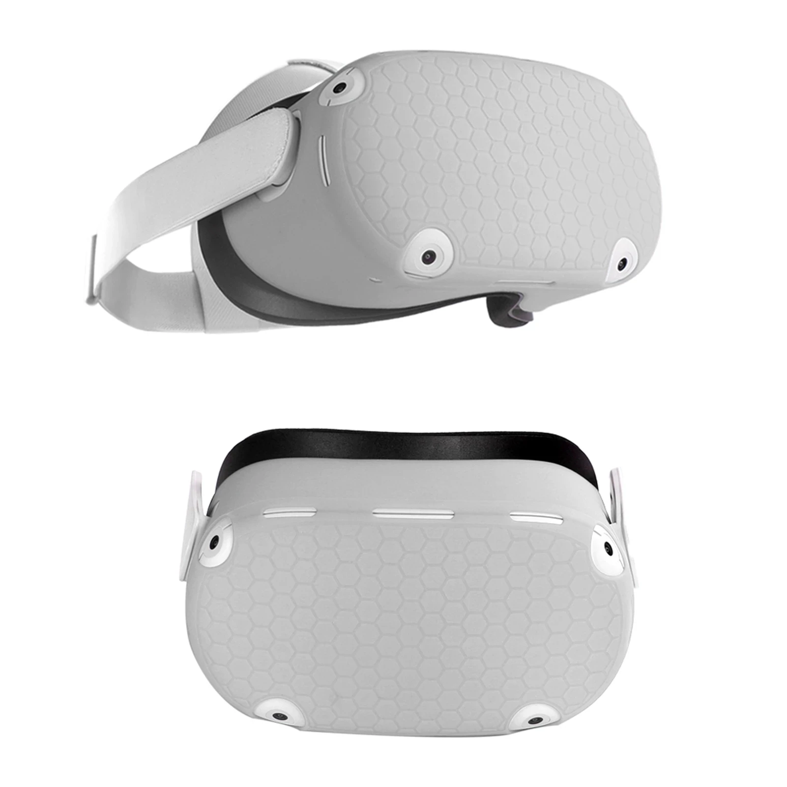 Find Hibloks Silicone Protective Cover Shell Case Helmet Protection Front Cover for Oculus Quest 2 VR Accessories Headset Head Cover Anti Scratches for Sale on Gipsybee.com