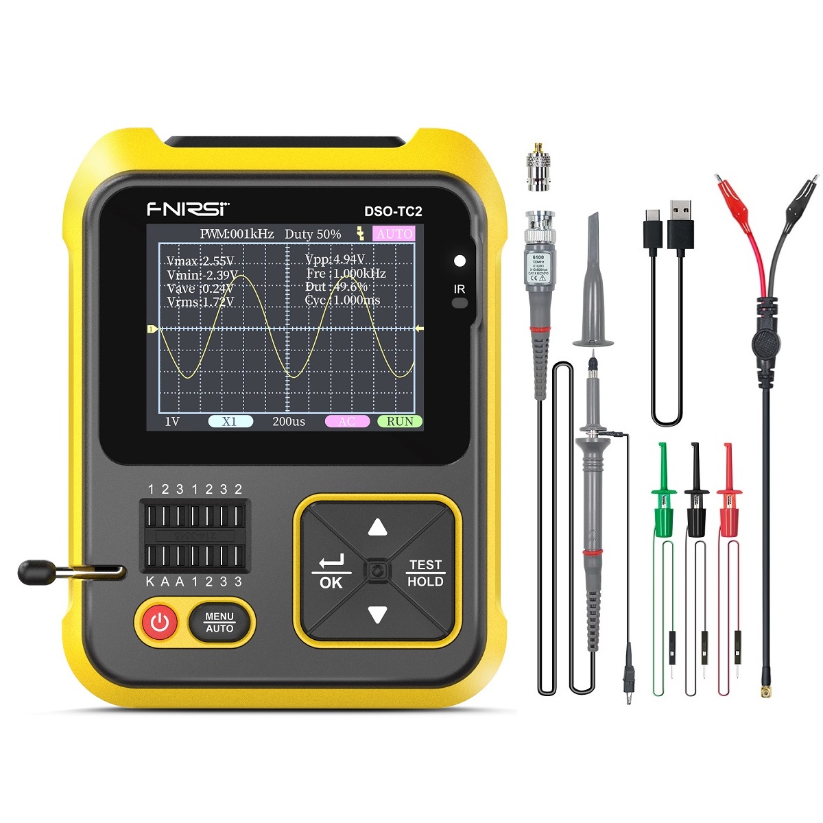 Find FNIRSI DSO TC2 Handheld Digital Oscilloscope LCR Meter Graphic Display Transistor Tester 2 4 inch TFT Color Screen LED Backlight for Auto Repair Appliance Repair for Sale on Gipsybee.com with cryptocurrencies