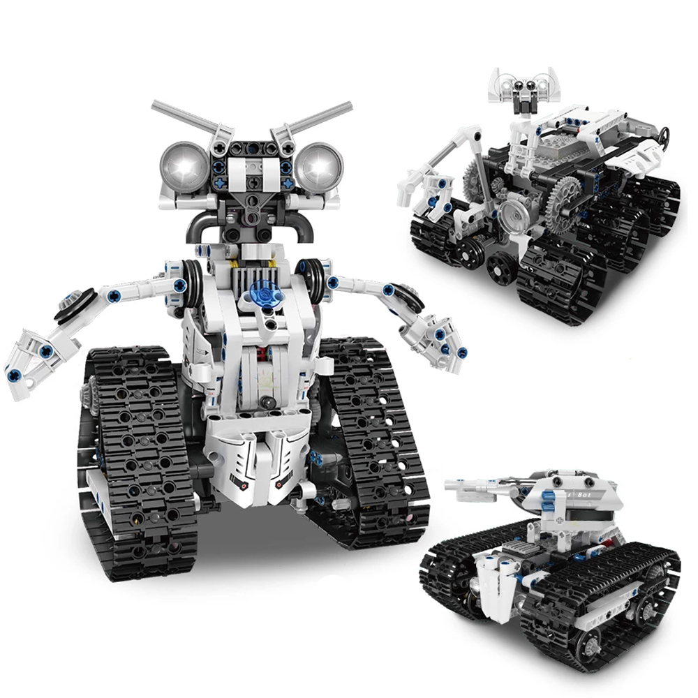 606Pcs 3 in 1 Intelligent Tank Truck Transbot Robot Model Building Blocks Bricks with APP Control for Kids Gift 1