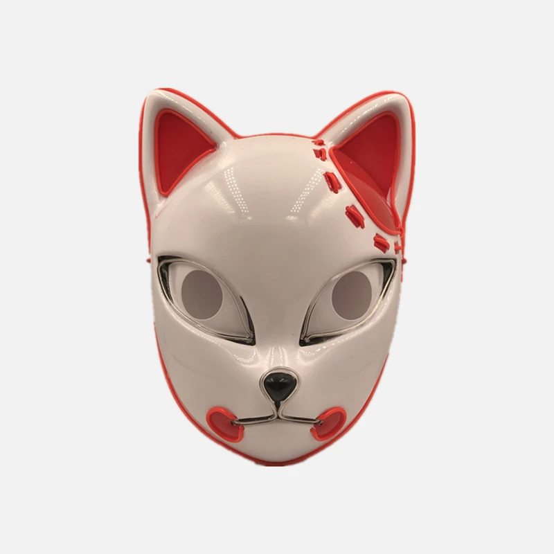 Find Ghost Blade Japanese Style Animation Dance Mask Halloween Cool Light Line Fox Face EL Mask for Sale on Gipsybee.com