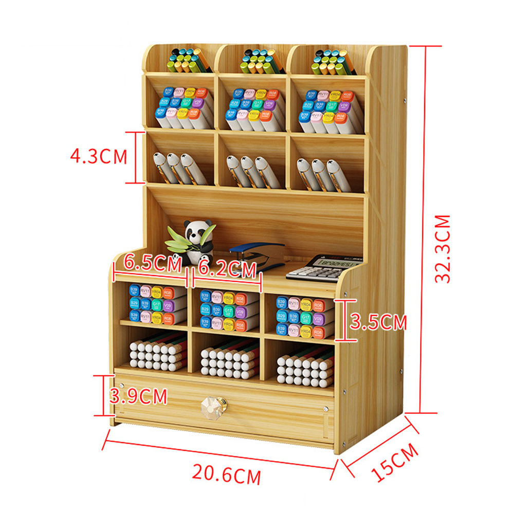 Find Wooden Pen Holder 7 Layers Multi Functional DIY Desktop Stationary Organizer Home Office Supply Storage Rack for Sale on Gipsybee.com with cryptocurrencies