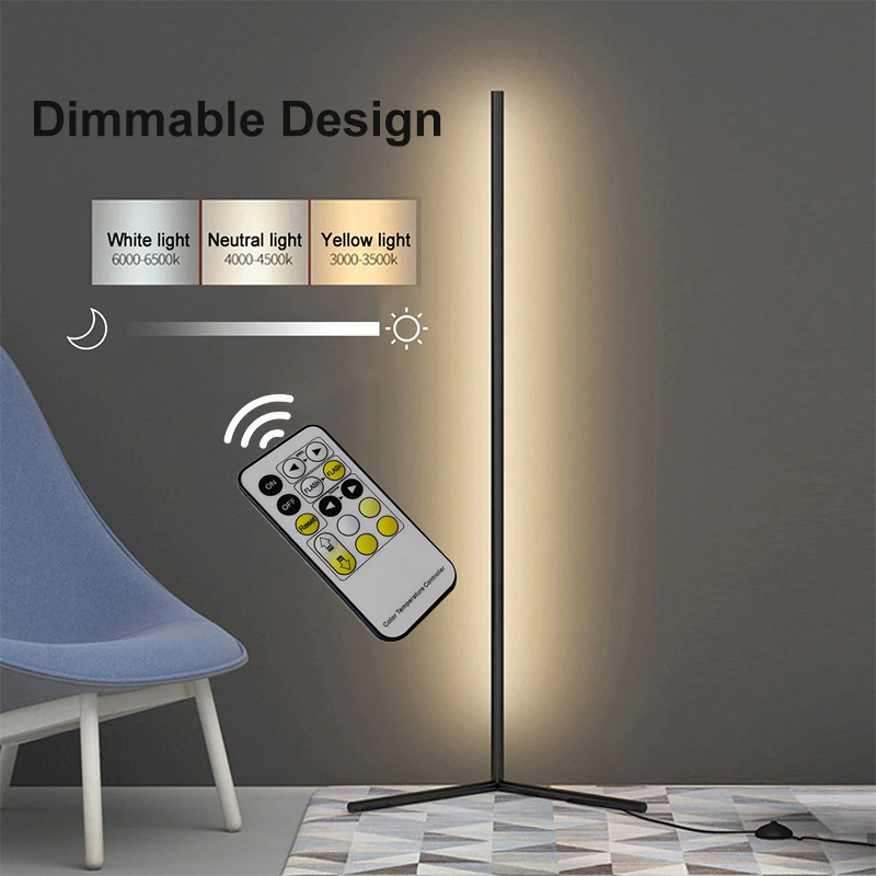 Find 1.1/1.4/1.6M LED Dimmable Corner Floor Lamp with Remote Multicolor Black Housing for Sale on Gipsybee.com with cryptocurrencies