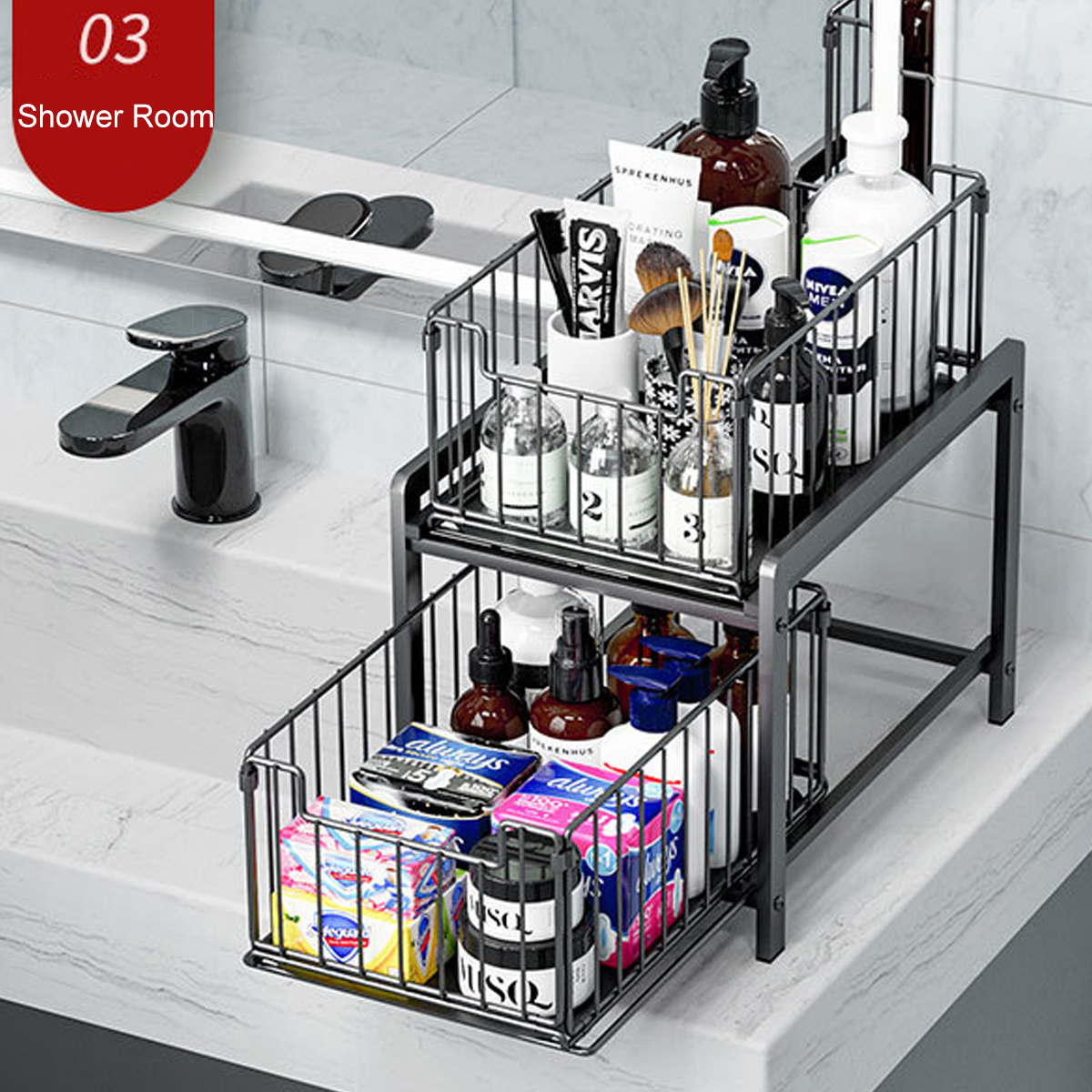 Find 2-Story Kitchen Multifunctional Storage Rack Home Desktop Pull Type for Sale on Gipsybee.com with cryptocurrencies