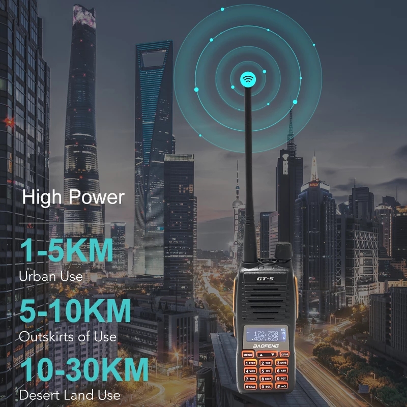 Find Baofeng GT-5 10W Walkie Talkie Two Way Ham Radio Flash Light Dual PTT HF Transceiver 30KM Long Range Portable Radios Upgrade for Sale on Gipsybee.com with cryptocurrencies