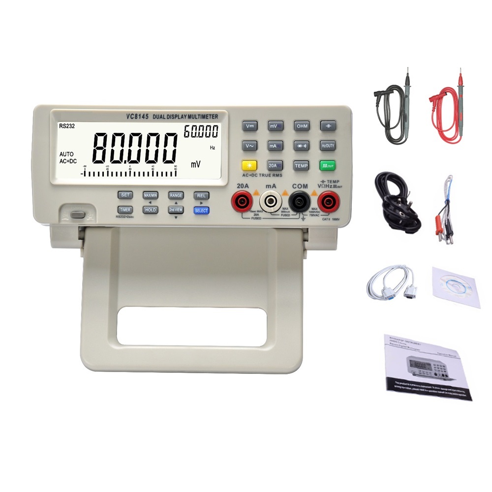 DM8145 Multimetro da Banco 1000V 20A 80000 Conteggi Tester Digitale Auto Range Voltmetro Ohm 2