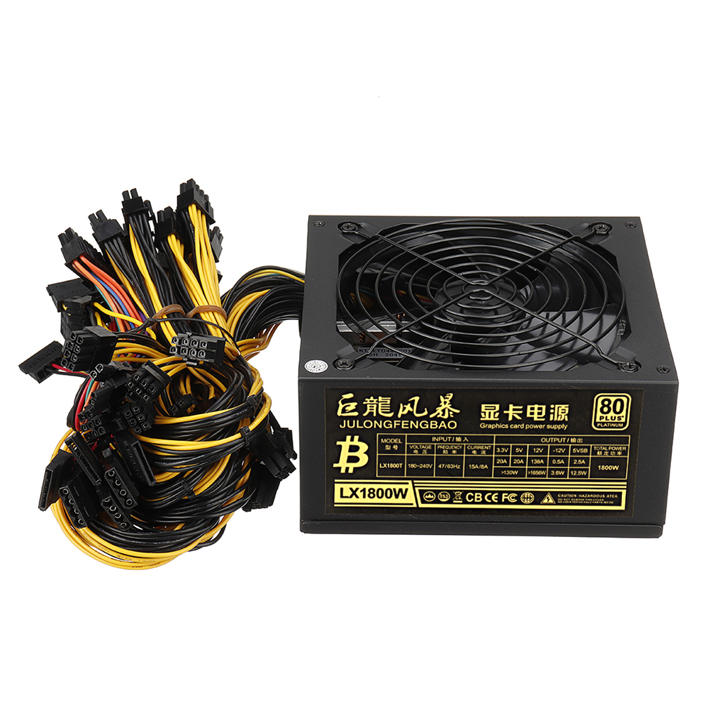 Find 1800W Miner Graphics Card Power Supply For Mining 180 240V 80Plus Platinum Certified ATX PSU for Sale on Gipsybee.com with cryptocurrencies